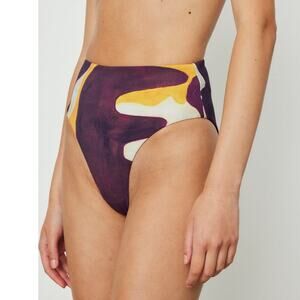 Ziah by St Agni 90s High Waist Joan Purple Camo Print Bikini Bottom Size 8